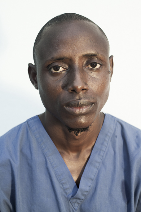 Victor Lansana. Hygienist. Worker of the Ebola Treatement Center of Moyamba. Sierra Leone.